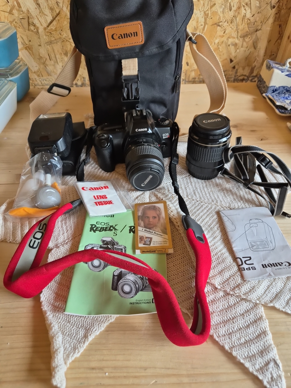 Canon EOS Rebel X 35mm Film Camera w/ 35-80mm Lens, Bag & Accessories Untestes